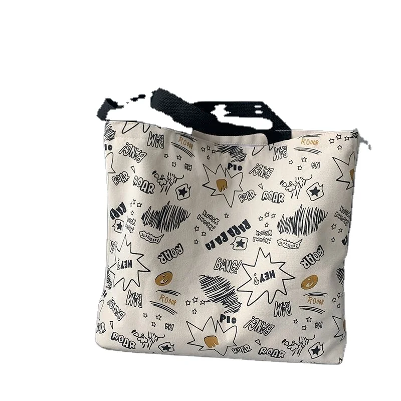 Wholesale custom eco 12 OZ plain cotton heavy canvas tote bag with inside outside front pockets shopping