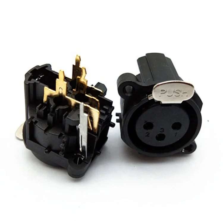 Best selling 3Pin female XLR PCB panel mount connectors