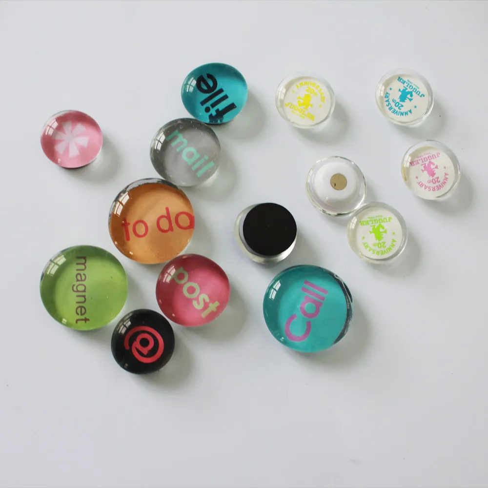 Hot Selling Round Glass Refrigerator Magnets Printed Fridge Magnets