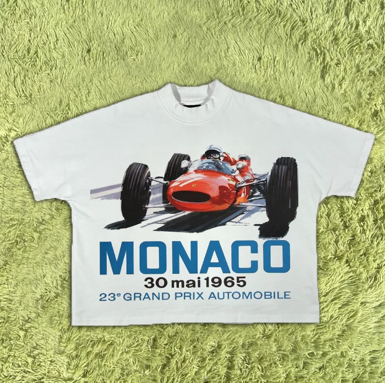 Custom dtg printing t shirt men MONACO tees 100% cotton SUPER BOXY FIT tee Cropped plus size t shirts oversized Cropped Tshirts
