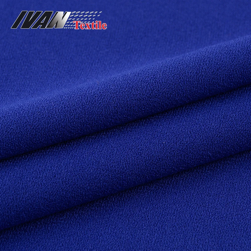 Italian fashion luxury 160D polyester tear resistant woven crepe plain dyed cardigan fabric for lady garment