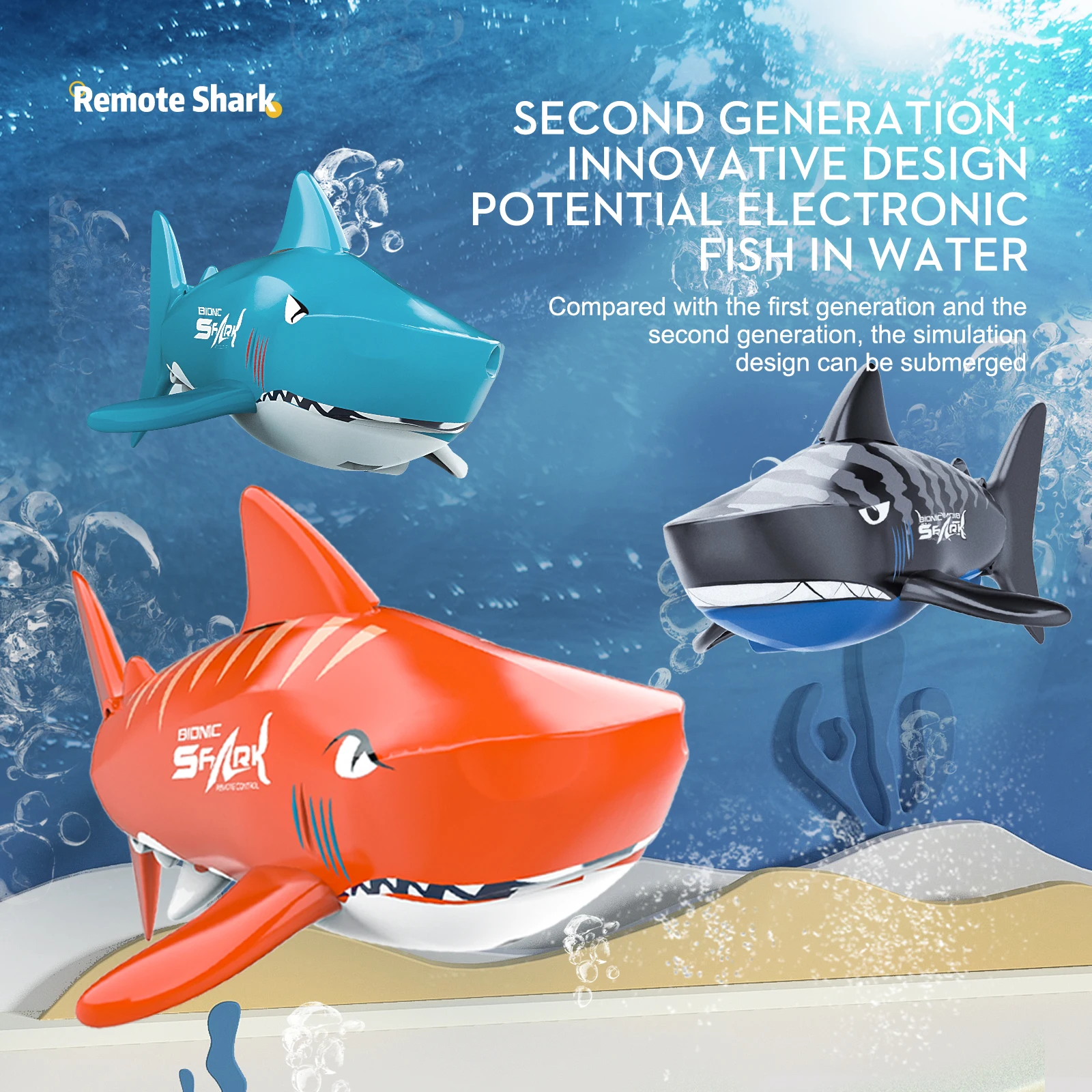 Electric Remote Control RC Plastic Shark Children Remote Control Shark Toy For Christmas Gift