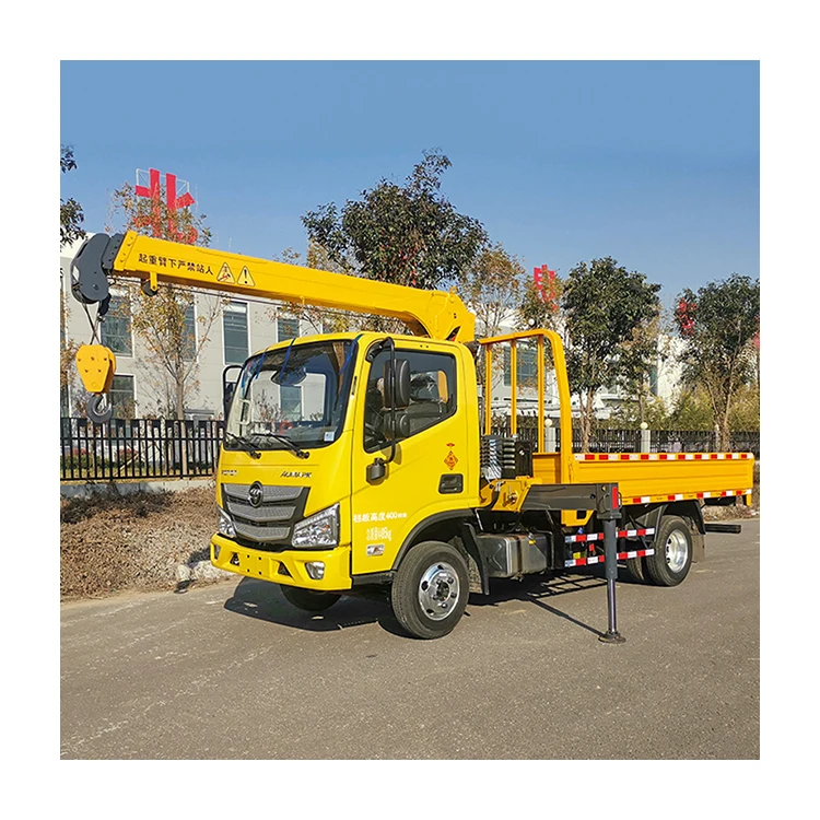 The best-selling heavy truck Hauman chassis 131 HP small mobile truck crane and 4T truck with crane