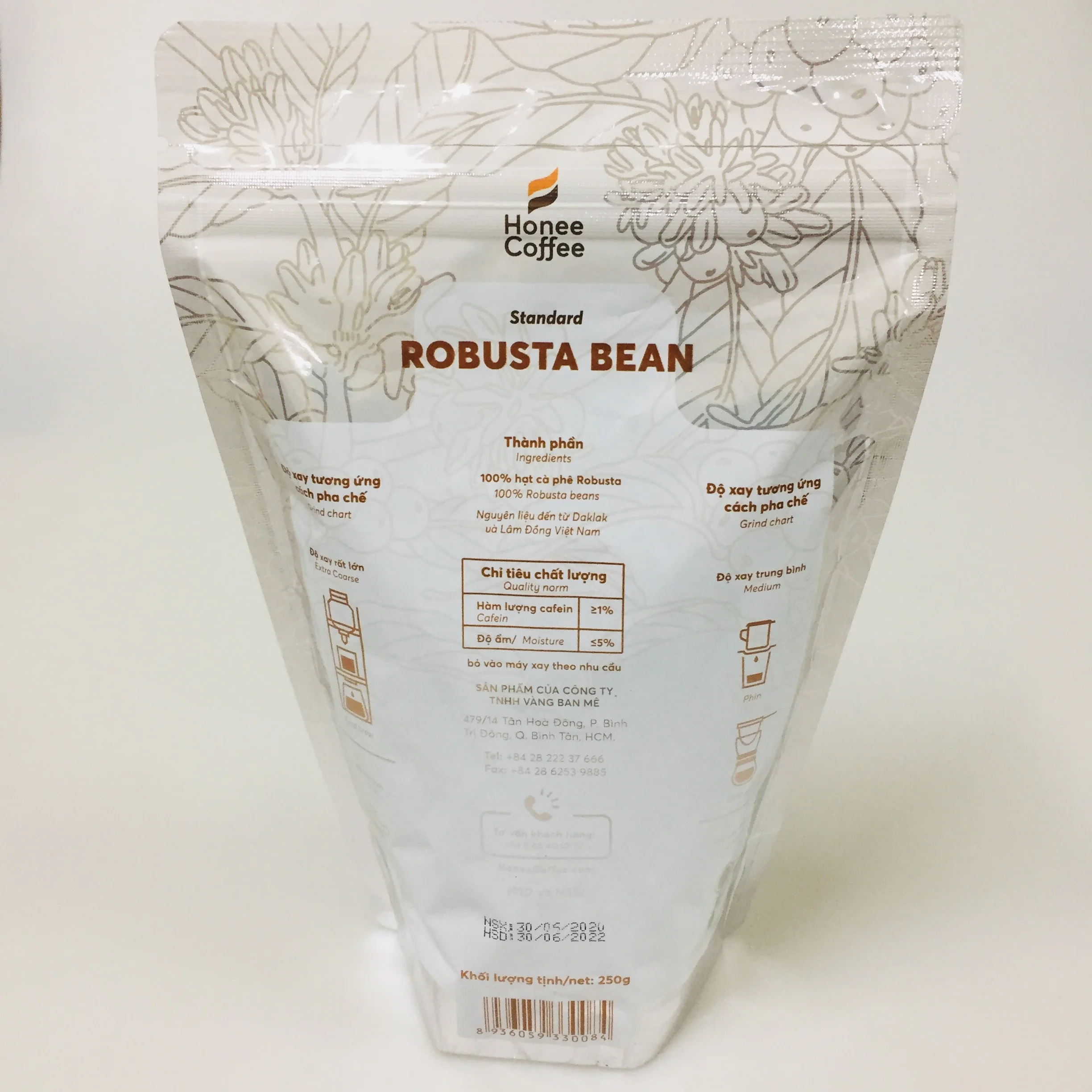 Honee Coffee - Roasted Robusta coffee beans high quality Vietnam single