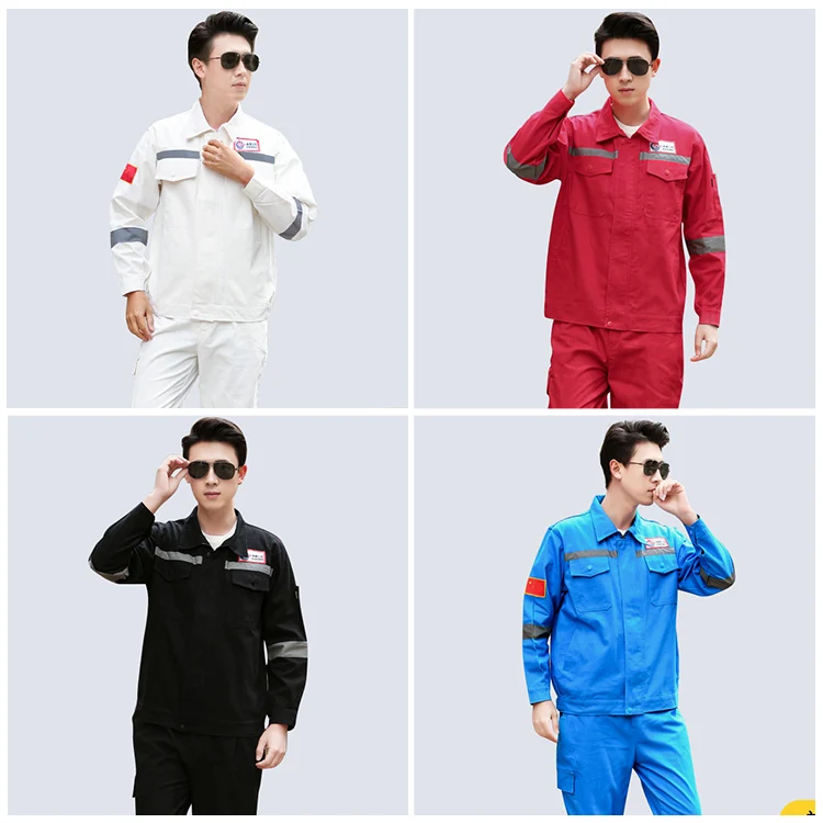 Pure Cotton Simple Skin-friendly Comfortable Work Uniforms Overalls Wear-resistant Breathable Working Clothes for Men