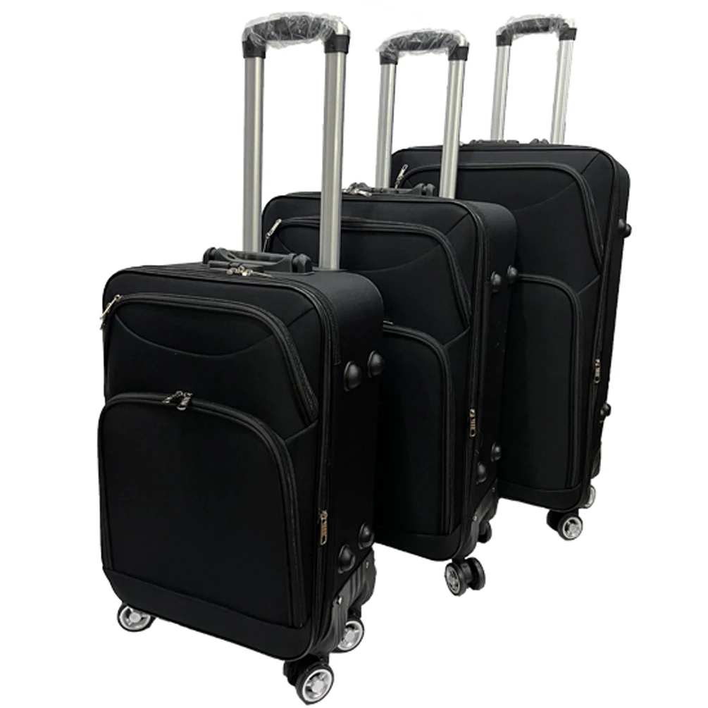 Factory OEM cheap waterproof oxford fabric trolley luggage sets 20inch 24inch 28inch  nylon fabric suitcase sets trolley luggage