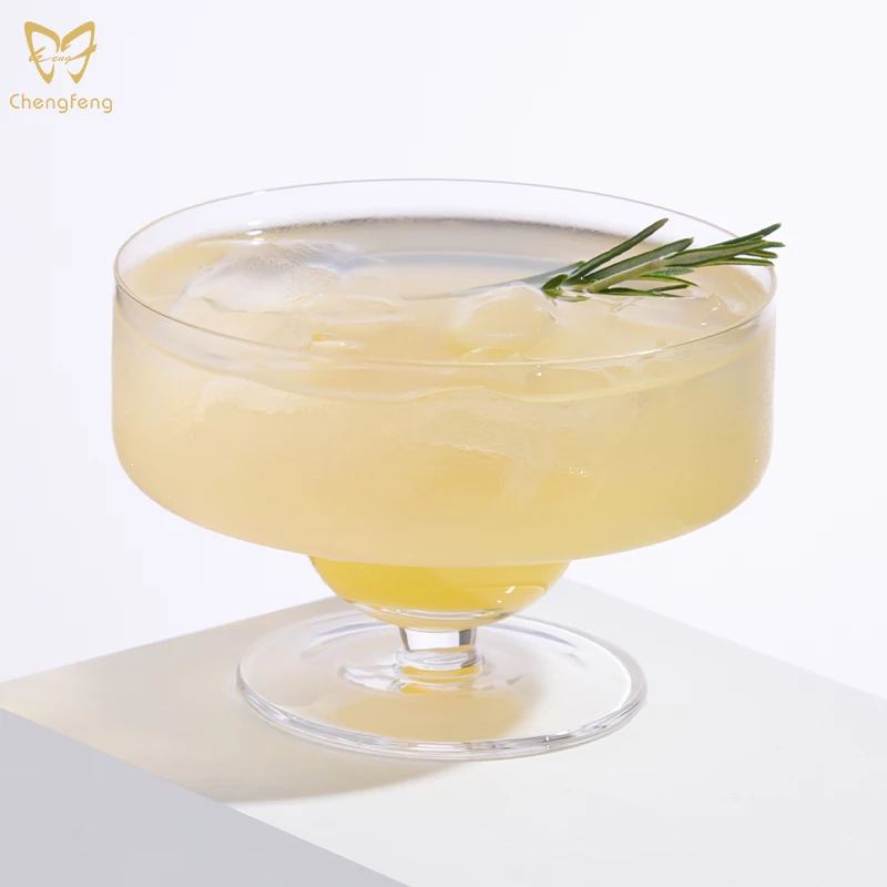 Creative Thin Cocktail Glass Short Stem Margarita Glass Wide Mouth Cocktail Glass For Bar