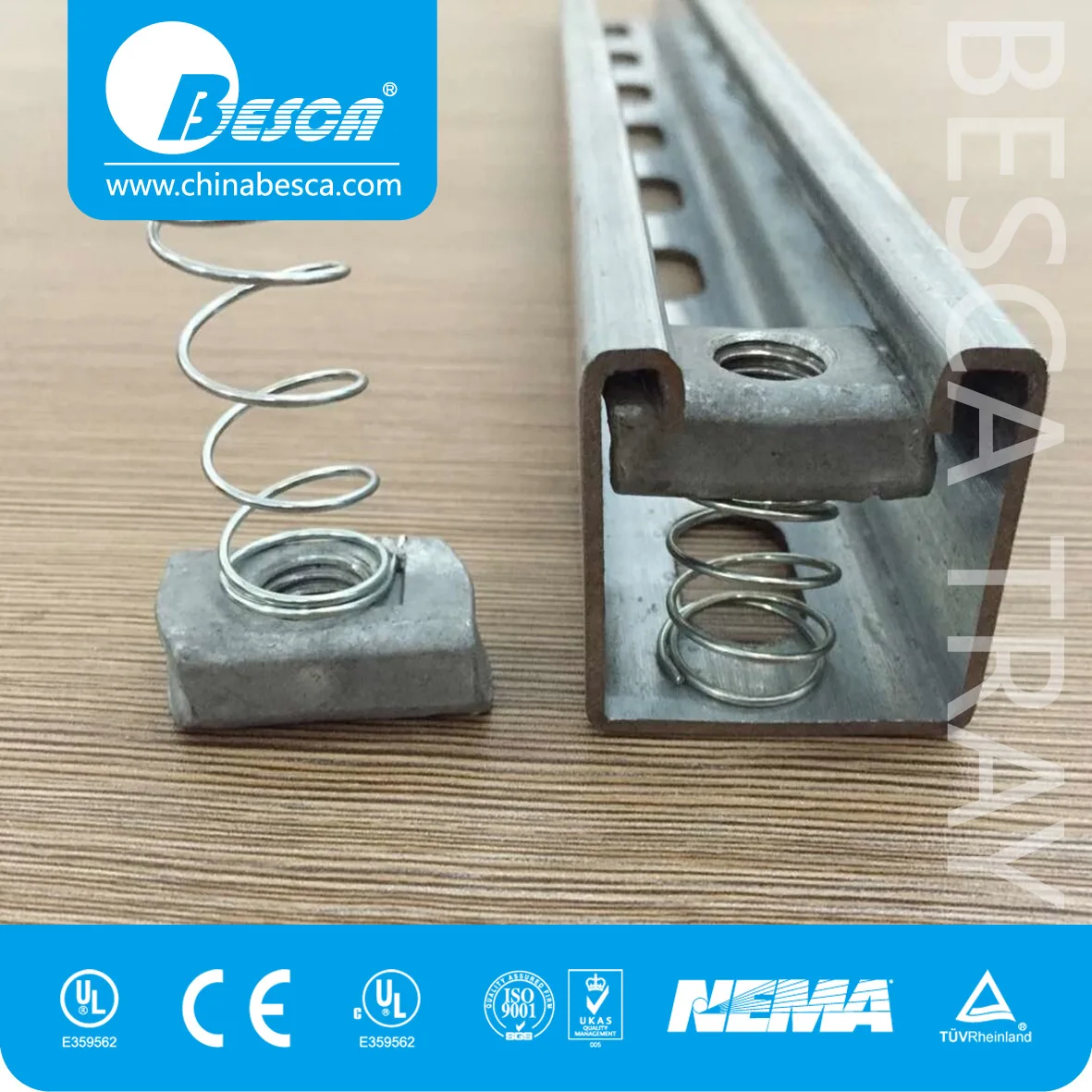 BESCA Steel Half Round Elasticity Spring Nut Ball Nut Long Spring Nut Building Material