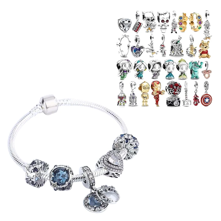 Jewelry Manufacturer Custom 2024 New Arrival 925 Silver Gemstone Designer Jewelry Charms Italian Charm Links For Bracelet