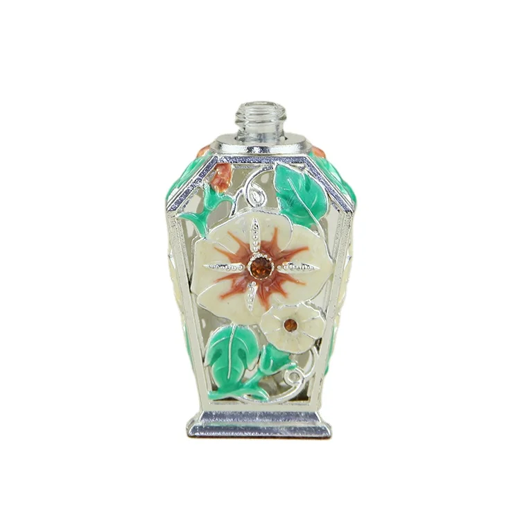 Essential Oil Bottle Wholesale Arabic Style Fancy Design Glass Dropper Metal Screen Printing Personal Care