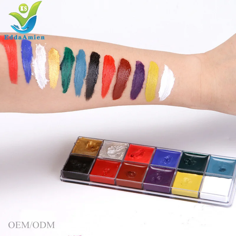 Wholesale Professional body Face paint Water-based 12 Color Water Based Multi-color body Painting