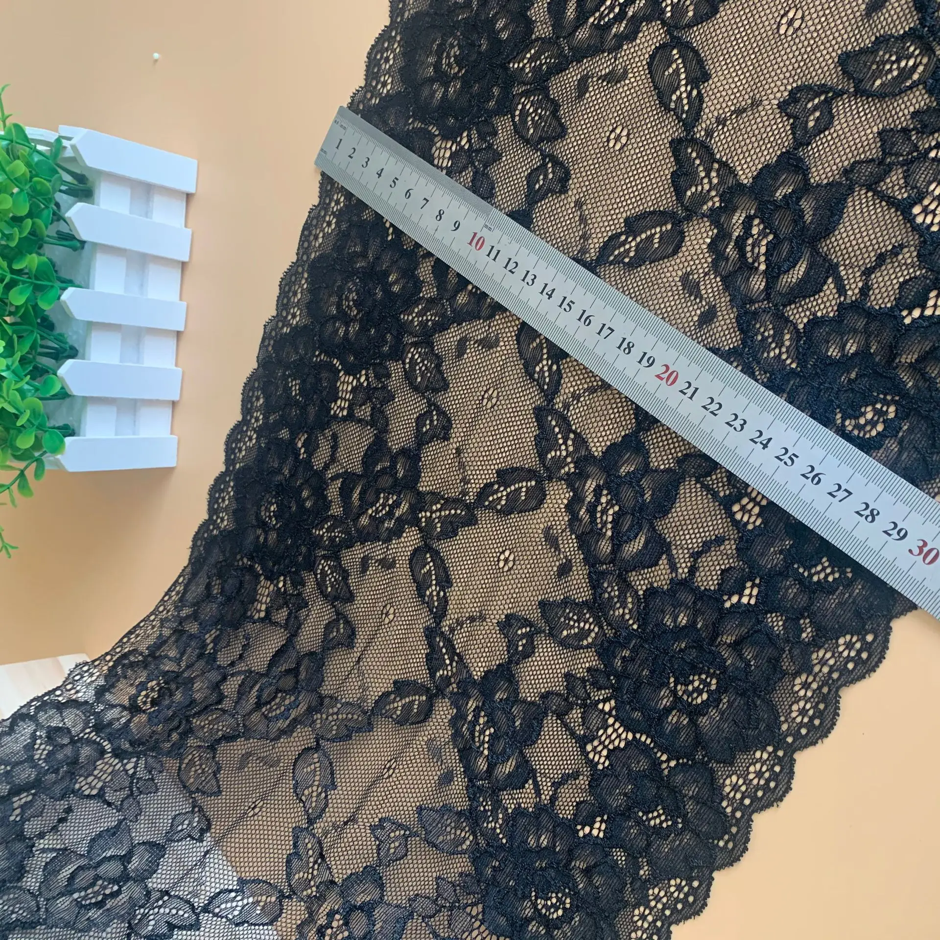 30cm wholesale Soft Elastic lace trim Spandex /Nylon Jacquard lycra  lace for lingerie