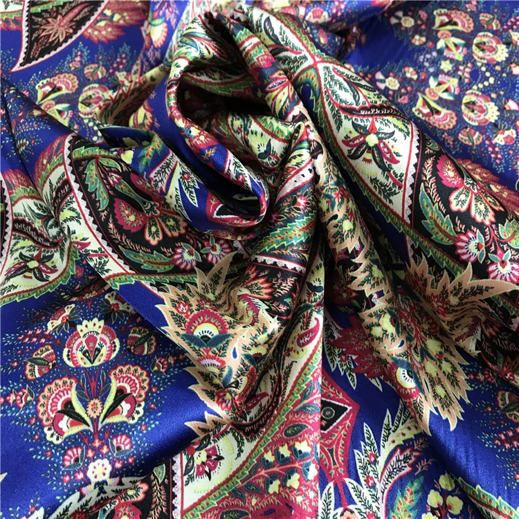 Ткань с принтом пейсли, шелк, вискоза, спандекс, ткань 16 мм, вискозная ткань