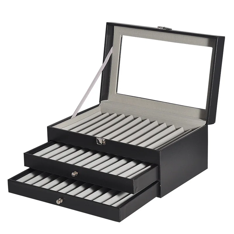 12/24/36Piece Pen Display Box Glass Pen Display Case Storage Fountain Pen Collector Organizer Box with Lid Glass Window