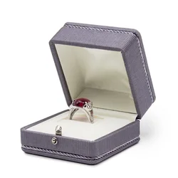 105*153mm interlock fabric and satin jewellery ring and necklace storage boxes jewelry packaging box full set