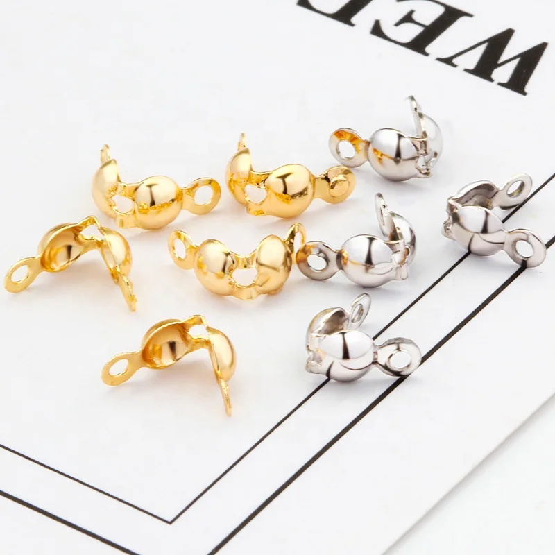 DIY Stainless Steel Connector Clasp with Fitting Ball Chain End Crimps Beads For Jewelry Buckle Making Supplies