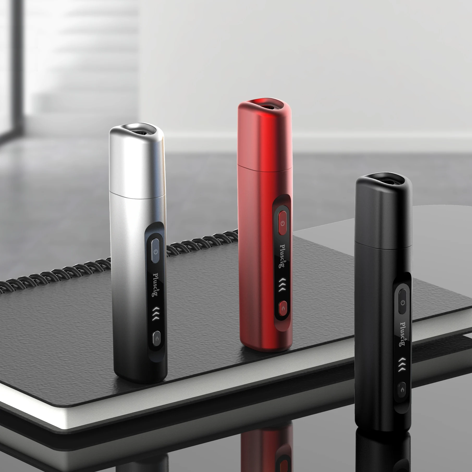 Business small and exquisite Pluscig Q9 1500mAh chiqos without burn fast heetsing smoking device dual heat not burning device