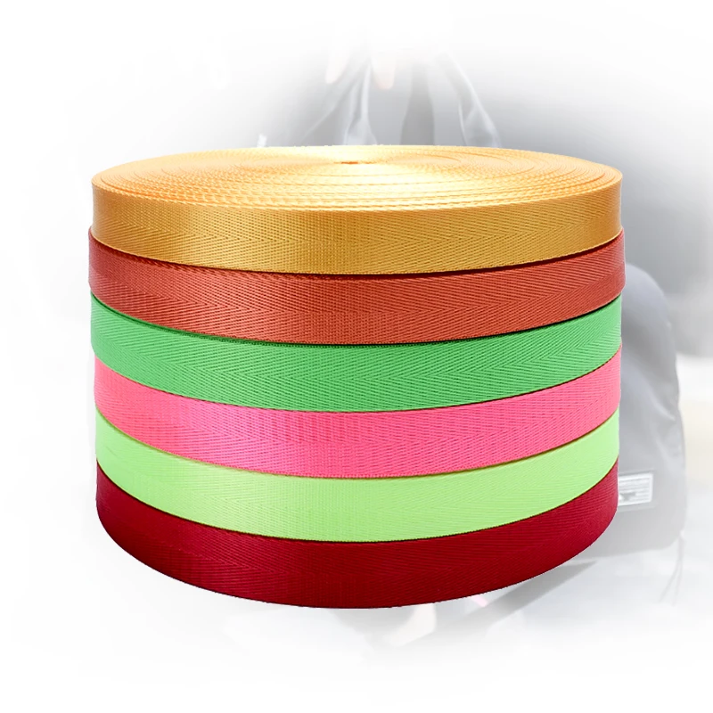 Gacent Factory Custom Color Size Polyester Imitation Nylon Herringbone Webbing for Fabric Belt & Luggage & Backpack