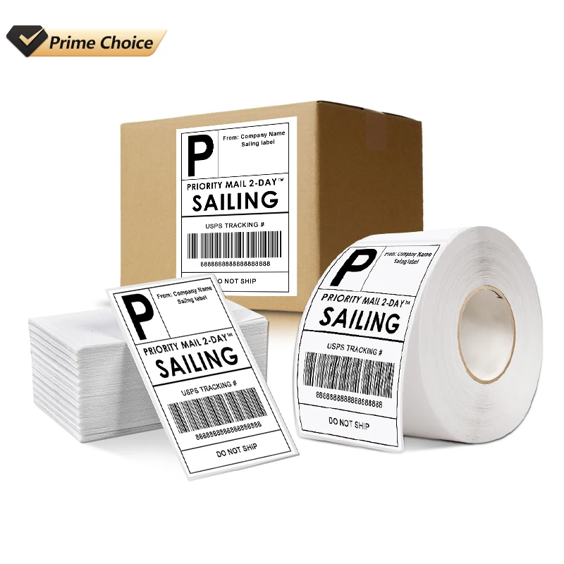 Wholesale Round Thermal Labels A6 Paper Shipping 4x6 Direct Label Roll Supermarket Thermal Label