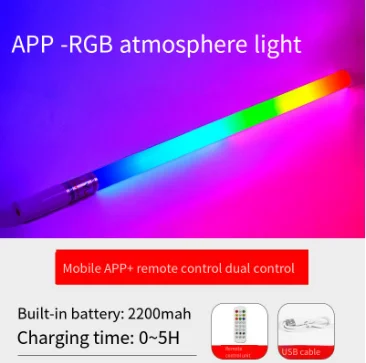 High brightness 1m 36W RGB W 2700-6500k led video tube wireless remote control studio photography light 360 photo booth light