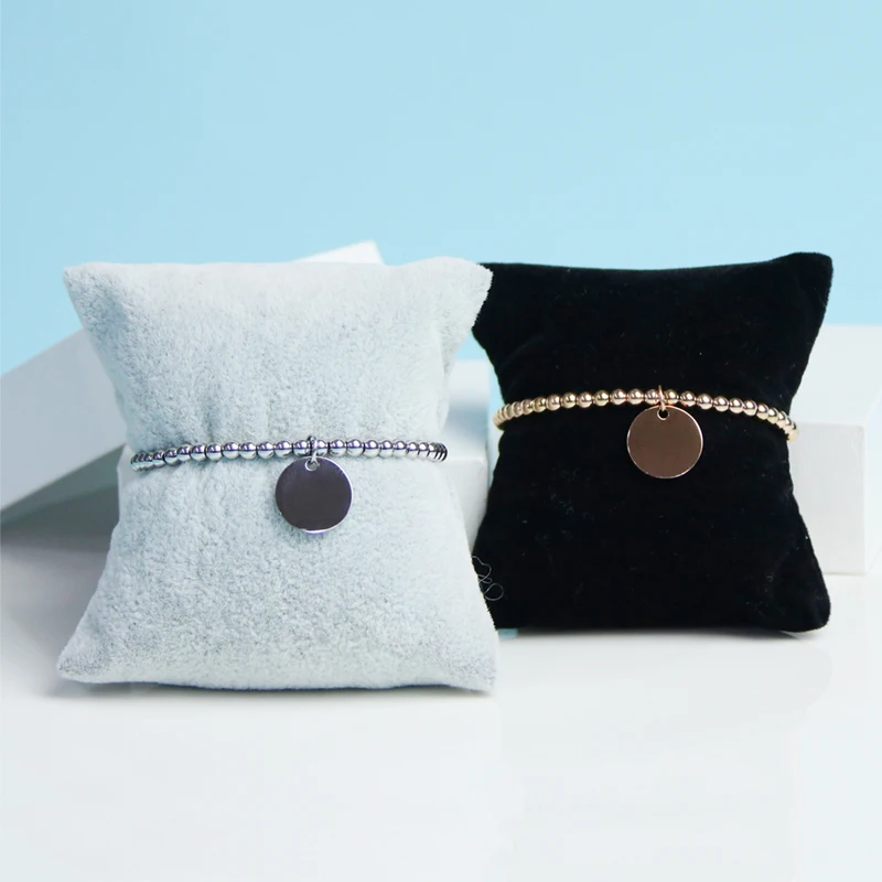 OEM/ODM Inspirational Jewelry Stainless Steel Fashion Charm Beads Blank Medallion Bracelet For Personalized Message Engraved