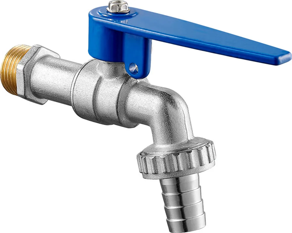 
High quality wall-mounted brass bibcock with lockable rod iron handle from Yuhuan Taizhou 