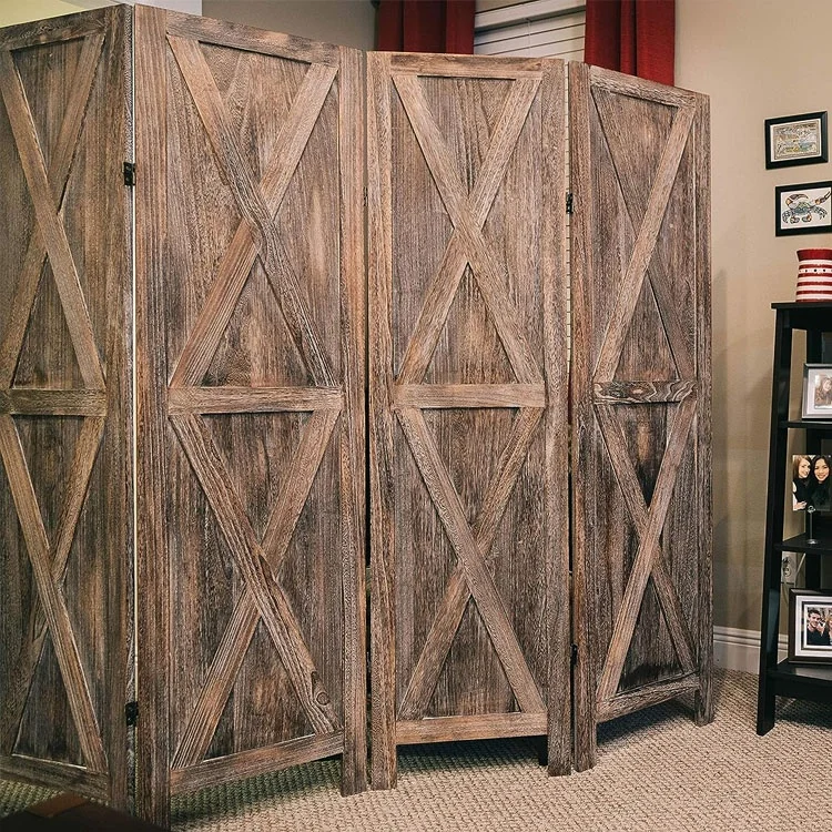 Premium Temporary Rustic Home Room Wall dividers and Folding Privacy Screens for Rooms