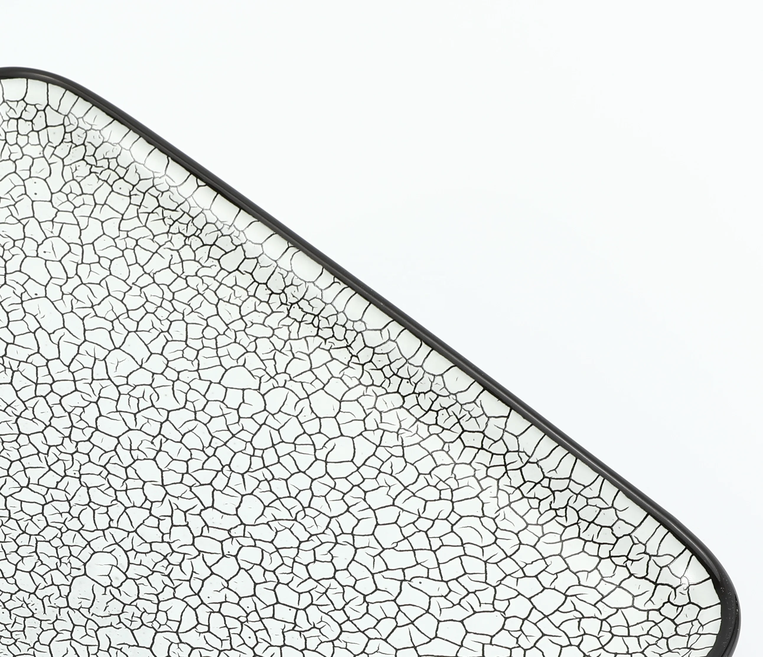 Tivray Japanese Style Main Dish Western Food Black Matte Crack Cantaloupe Stone Pattern Porcelain Ceramic Dinner Dessert Plate