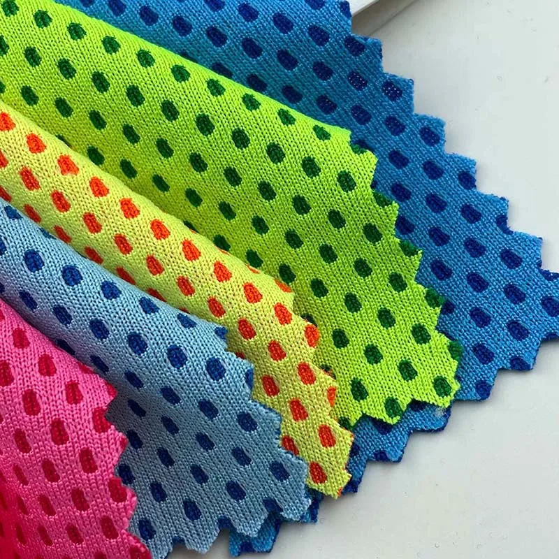 Sustainable football/basketball jersey Dry Fit 100 polyester knitted yarn-dyed Cation honeycomb mesh fabric 150gsm