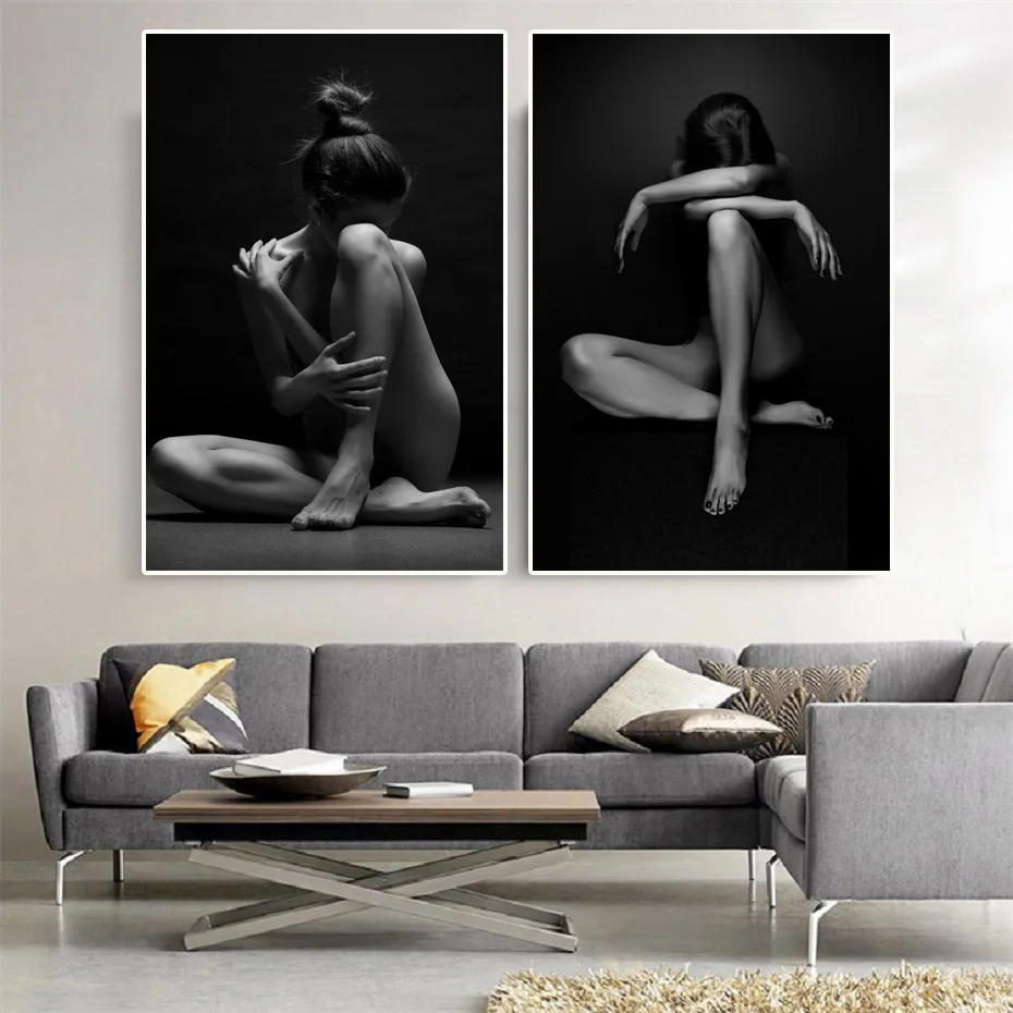 Living Room Home Decor African Woman  Posters and Prints  Art Picture  nude woman body painting
