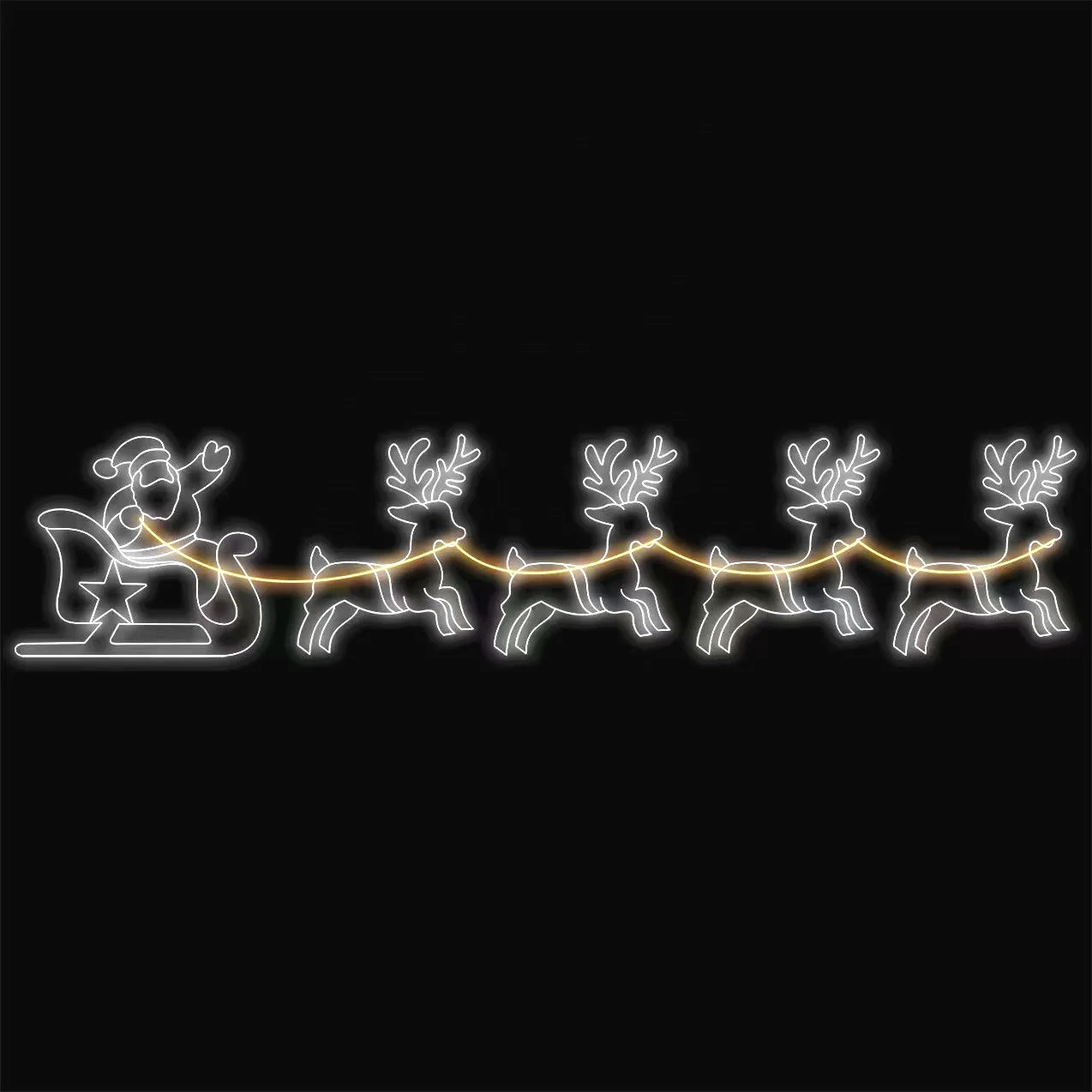 Outdoor christmas displays led outdoor santa sleigh with reindeer