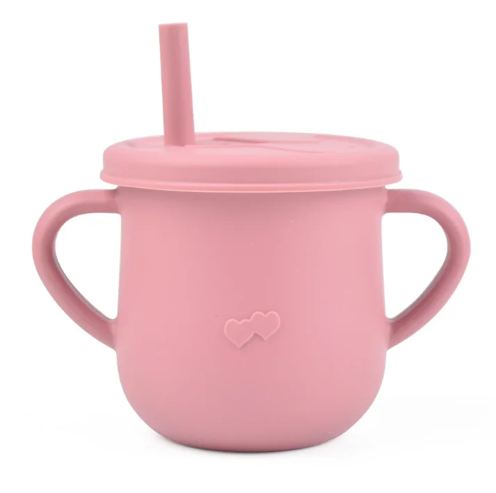 New type top sale eco-friendly silicone toddler cup straw, bpa silicone straw cup