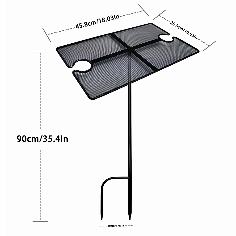 Портативный пляжный стол из кованого железа, подходящий для песочной травы, открытый лоток для закусок вина и сыра