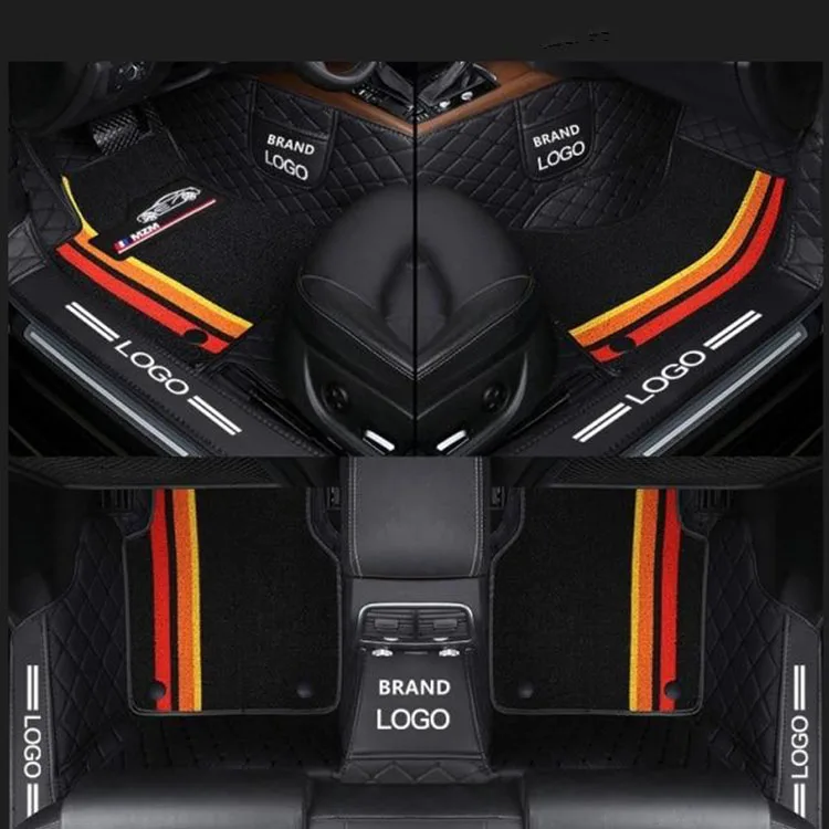 5d car floor mats for mercedes benz w210 double layer logo