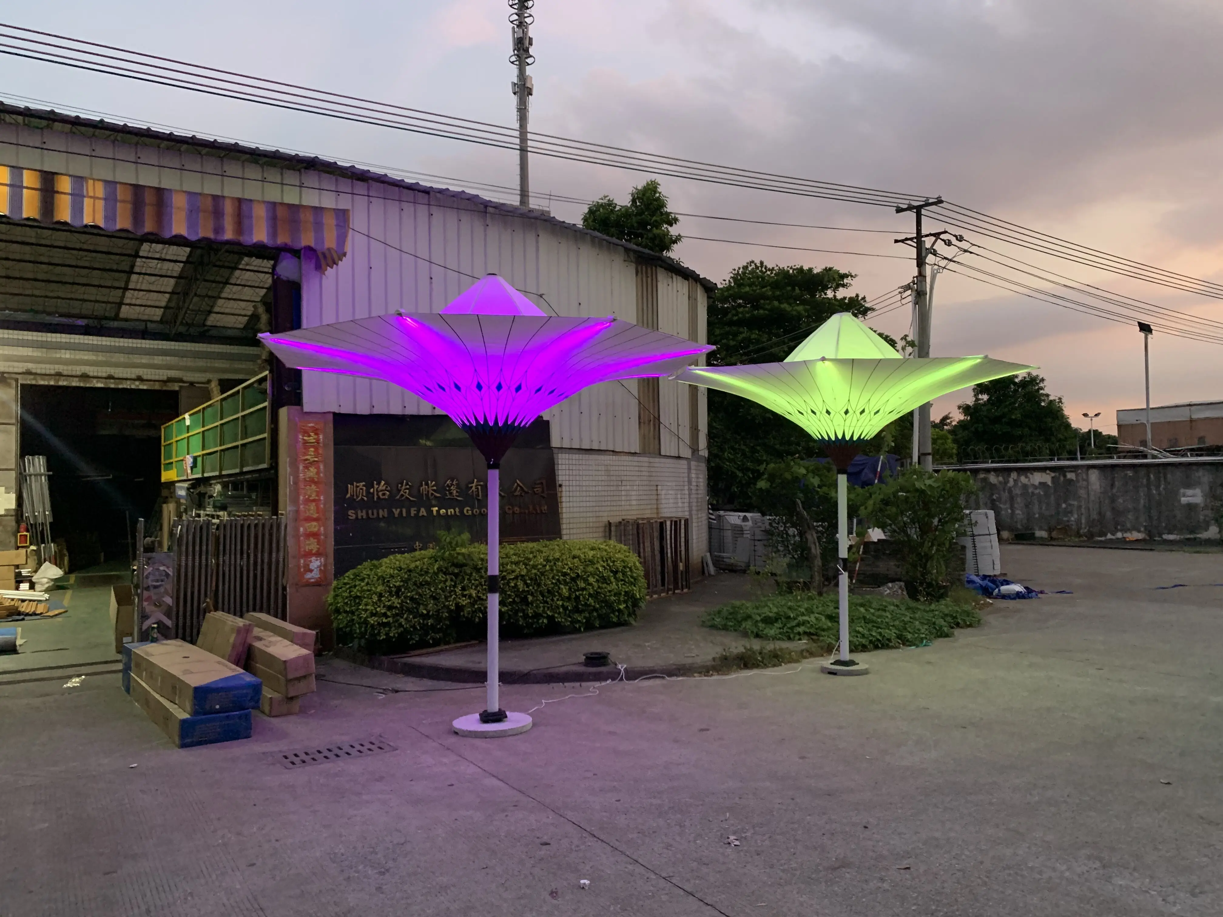 adverting beach outside umbrella tent folding tent  flower umbrella   tent LED Tulip Umbrella