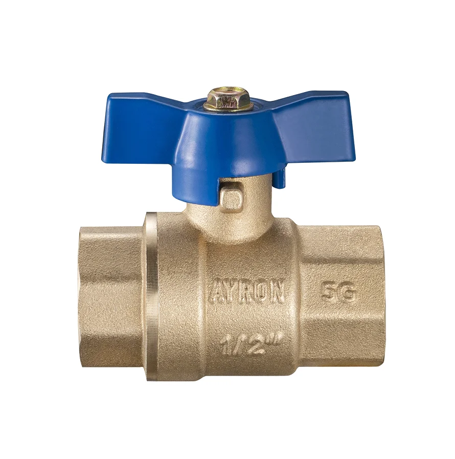 Brass Ball Valve - 6910 (Full bore, heavy type and long threads FF, PN40) - Ayron Brand