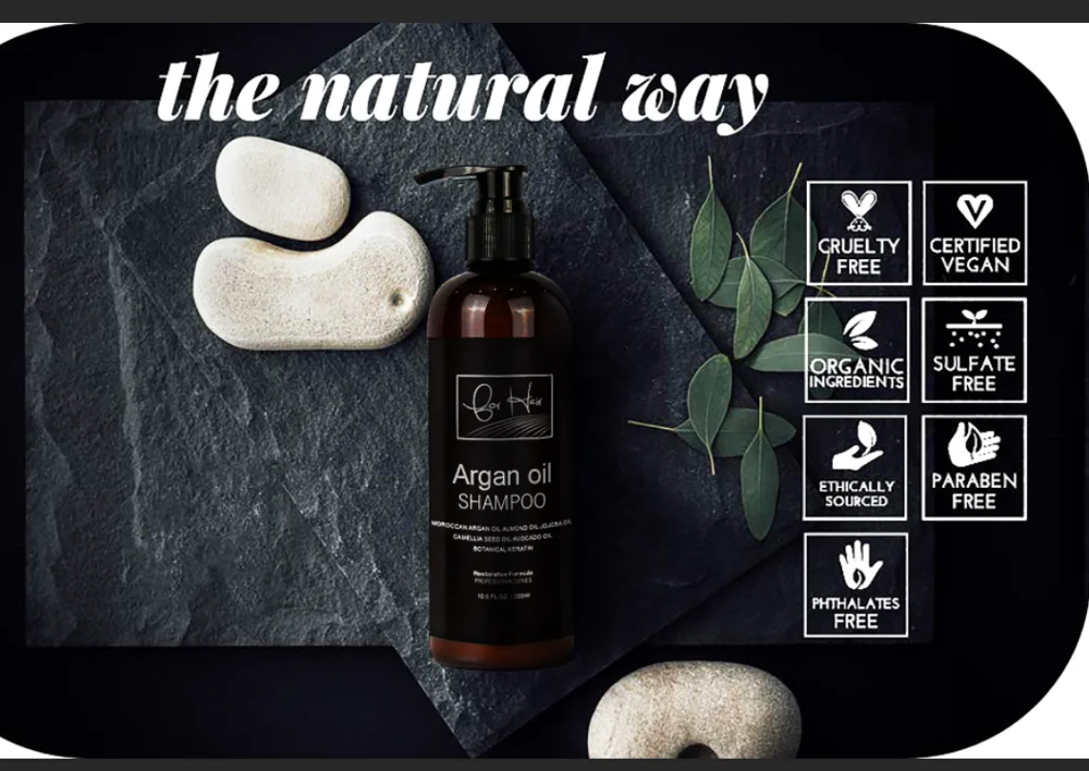 
Private label organic Argan oil Shampoo for hair Smoothing And Moisturizing 