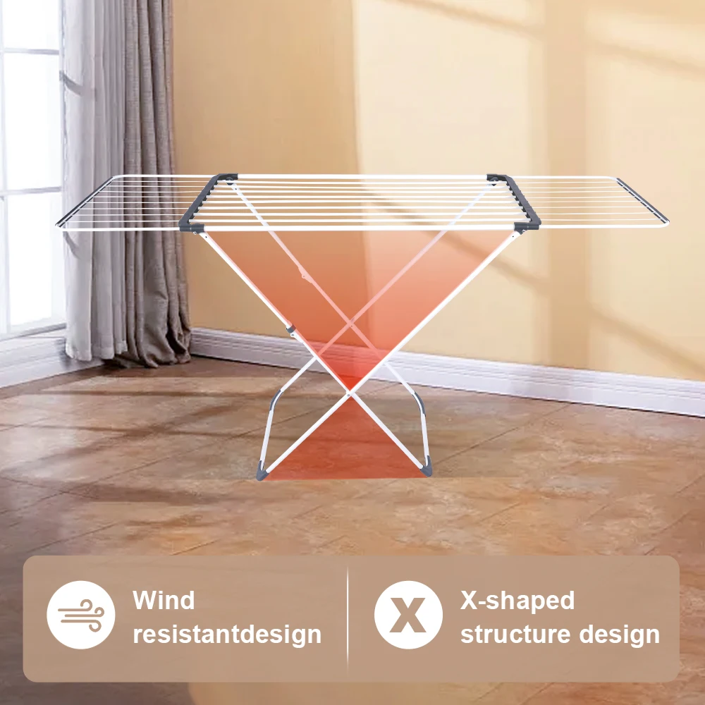 Hot Sale Space Saving Collapsible Laundry Drying Rack Stand Iron Clothes Drying Rack Outdoor