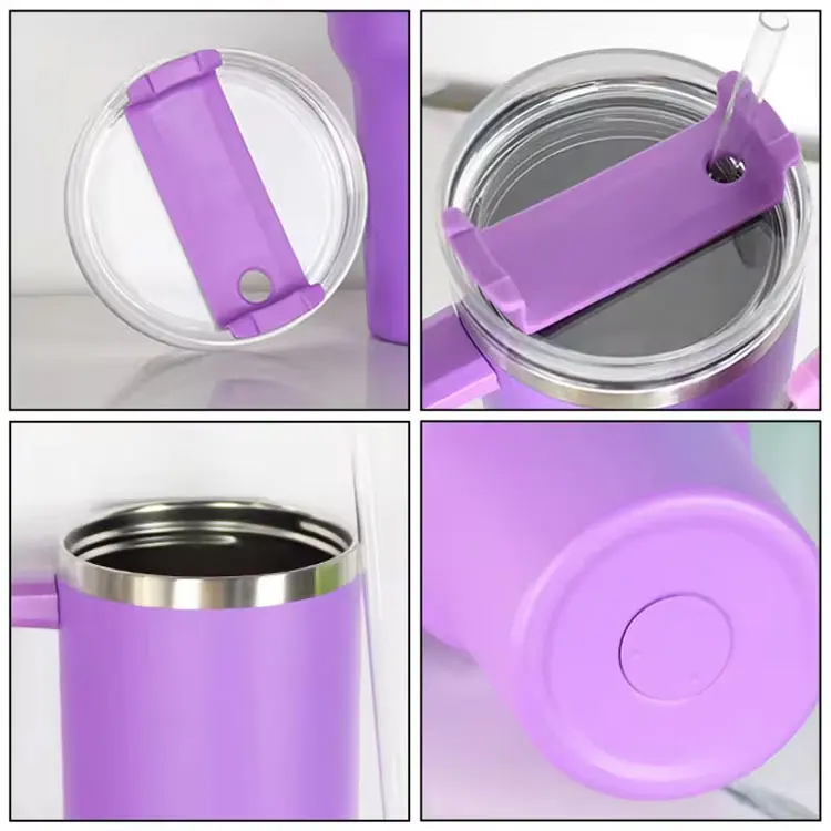 Custom Logo Print Coated Stainless Steel 40OZ Travel Mug Tumbler Cup With Handle For Stanley Cup Vaso Aislado Gobelet Isotherme