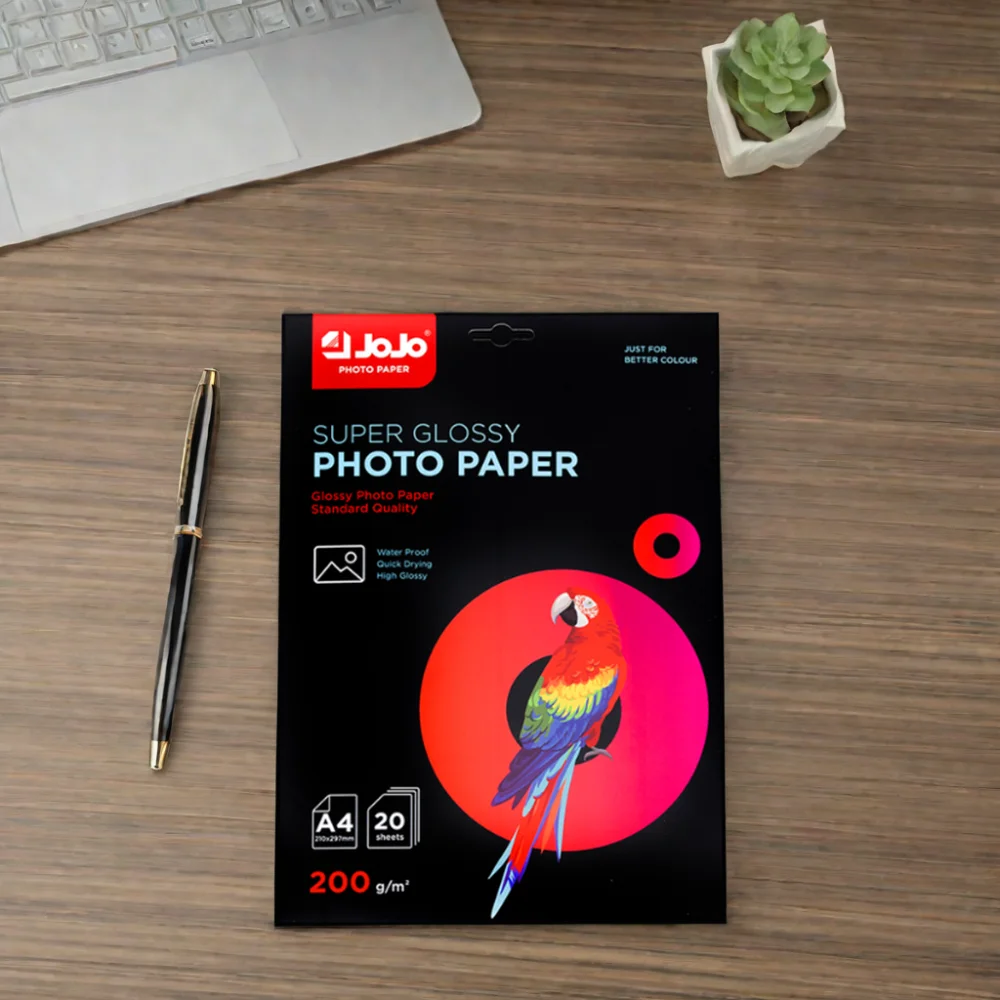 One Face 200g High Gloss A4 Size One Side Photo Paper for Inkjet Printers Waterproof Label Jojo Paper Color Inkjet Photo Paper