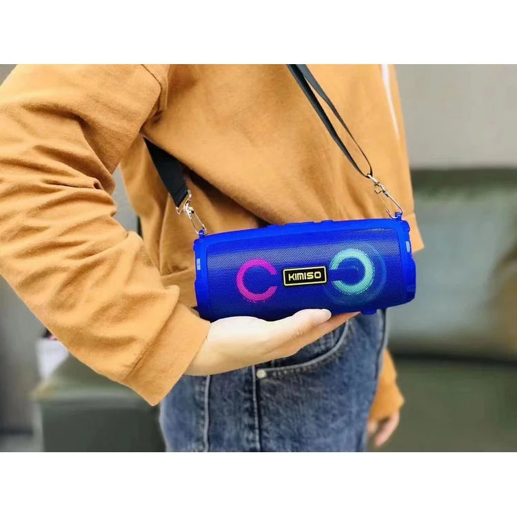 KIMISO KMS-225 Wireless Speaker Support USB TF CARD FM RADIO TWS Subwoofer Speaker With Cool Light