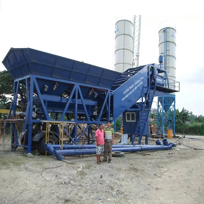 Automatic 75m3/H Central Mix Dry Hauling Mobile Portable Concrete Batch Plant
