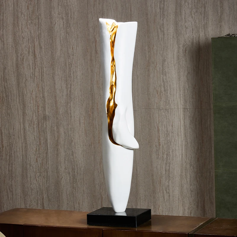 Creative gold and white sculptures ornaments Nordic modern home decorations desktop crafts Arts abstract sculpture