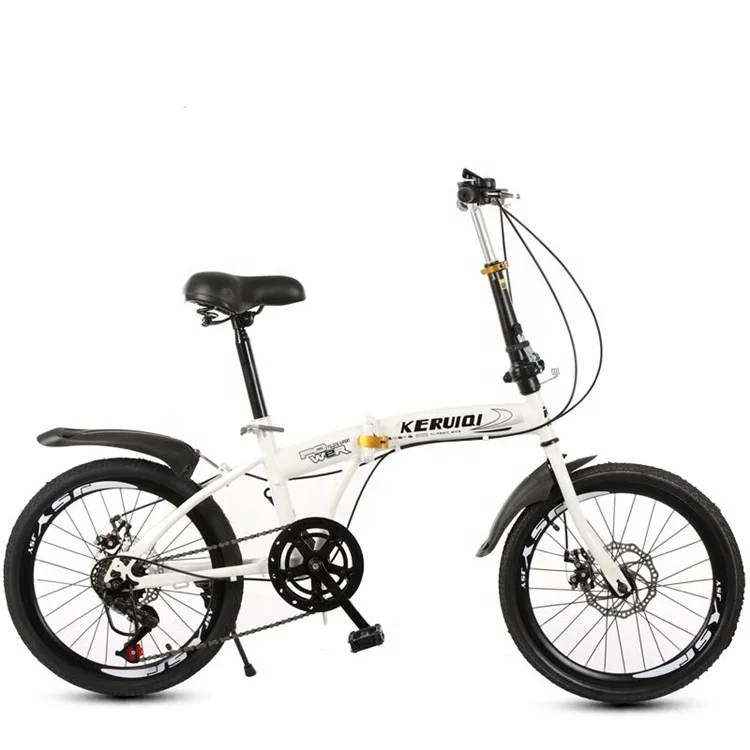 Cheap price 20 inch skyblue color double disc brake folding bicycle