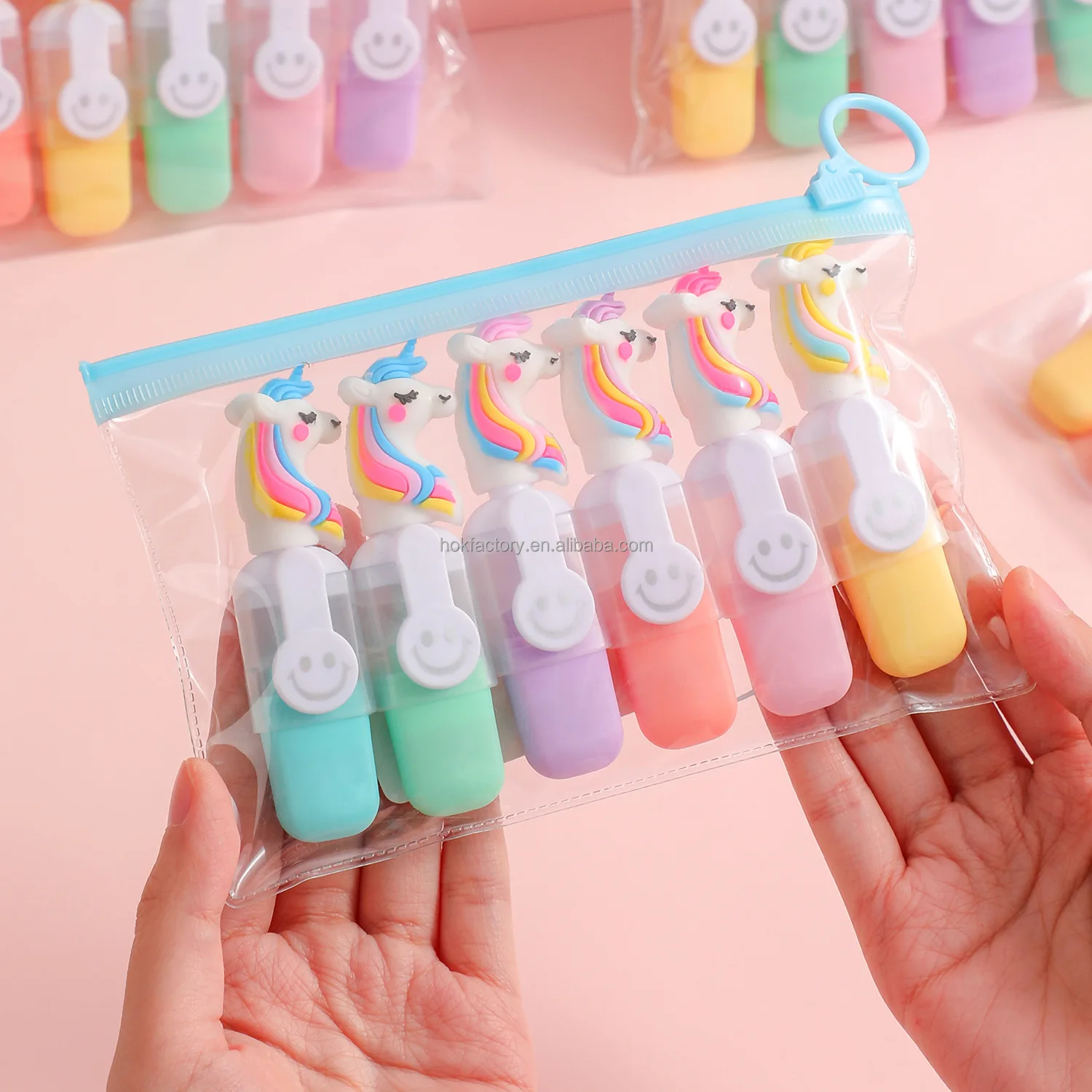 6 sets of cartoon watercolor pens for children, six-color brush set for primary school students, stationery markers