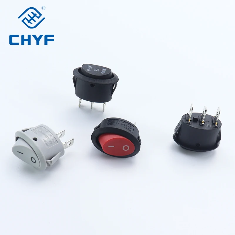 CHYF Mini Rocker Switch LED illuminated Black White Red Blue 10A 250V / 6A 125V 3 Pin BoatSwitch