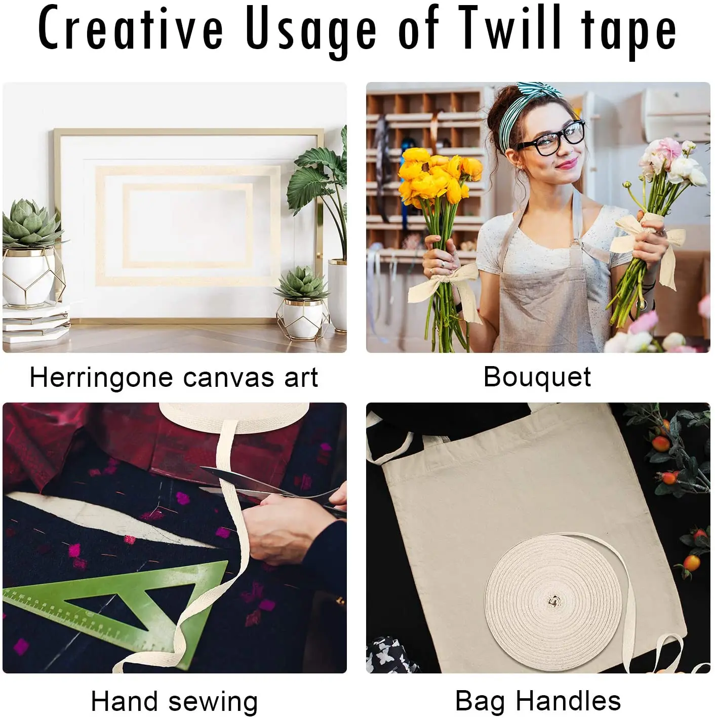 Custom Printed Heavy Duty Cotton Herringbone Webbing Tape For Garment Bags