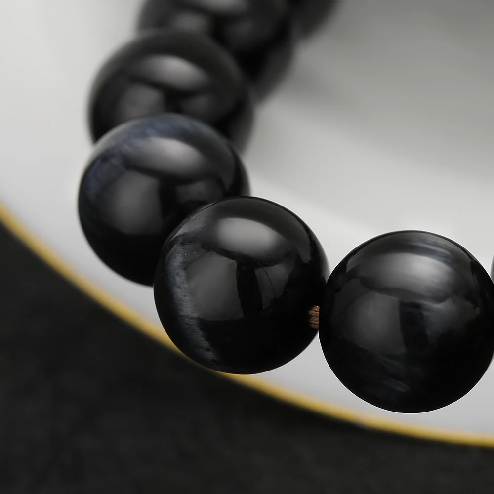 Black Onyx Natural Bracelet Solid Color Minimalist Style Hot Bead Bracelet String