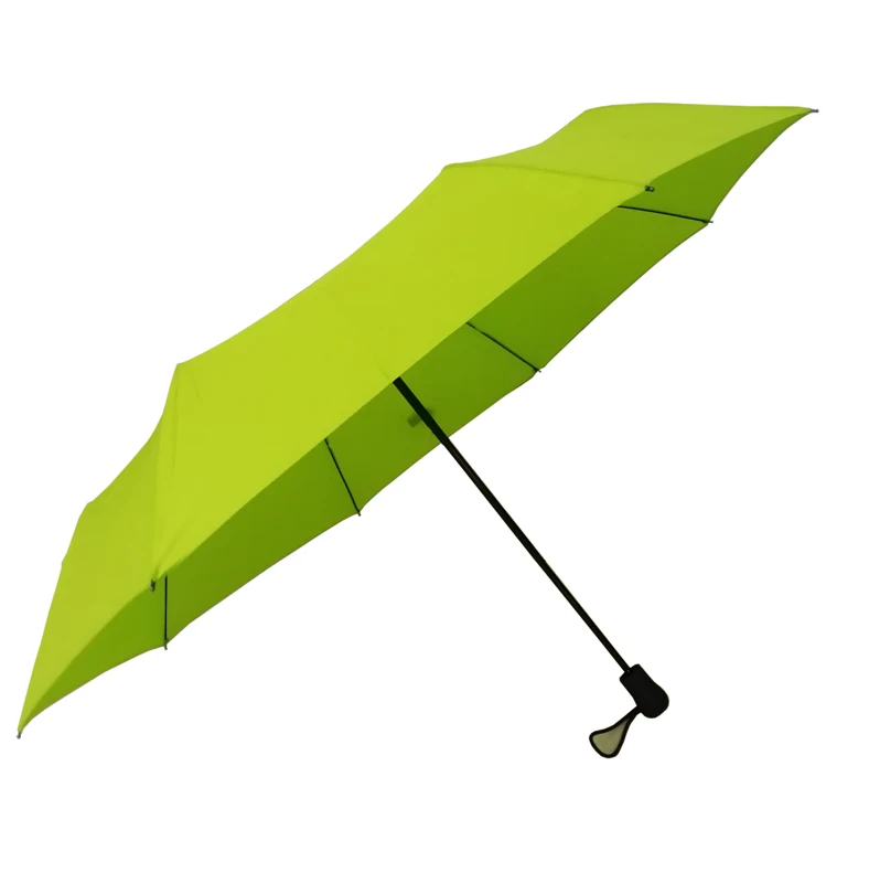 21 Inch 8k Lime Green 3 Folding Manual Umbrella