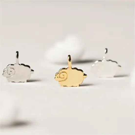 Новый продукт серебряное ожерелье из ягненка 18-каратное позолоченное модное шикарное нержавеющей стали с милым фермерским животным